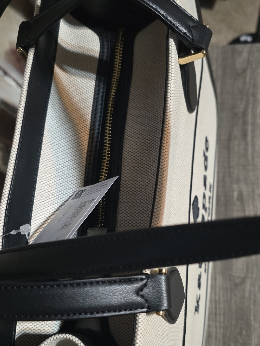 Kate Spade New York Black & Cream Canvas Tote Bag - Picture 2 of 8